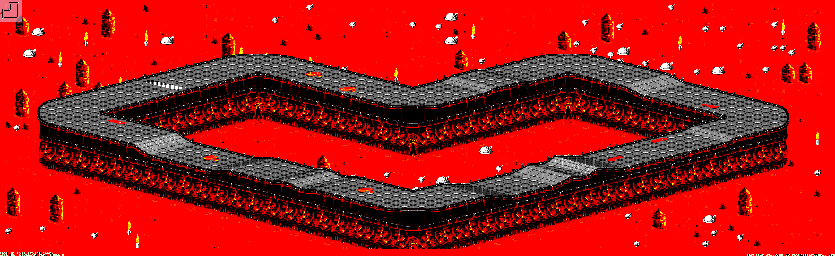 Thumbnail for a map of Inferno - Divisions B & A Track 5 for the GBA game Rock N' Roll Racing.