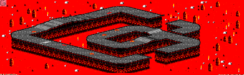 Thumbnail for a map of Inferno - Divisions B & A Track 7 for the GBA game Rock N' Roll Racing.