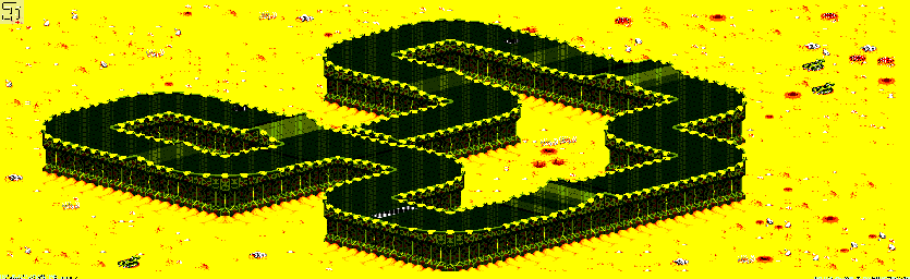Thumbnail for a map of New Mojave - Divisions B & A Track 7 for the GBA game Rock N' Roll Racing.