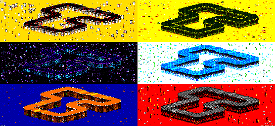 Thumbnail for a map of Vs. Mode Track 6 for the GBA game Rock N' Roll Racing.