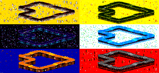 Thumbnail for a map of Vs. Mode Track 7 for the GBA game Rock N' Roll Racing.