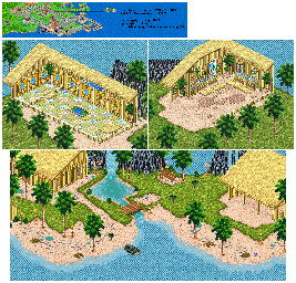 Thumbnail for a map of Paradise Island for the GBA game The Sims: Bustin' Out.