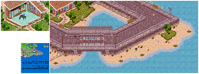 Thumbnail for a map of Someshines Sand Beach for the GBA game The Sims: Bustin' Out.