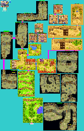Thumbnail for a map of Village, Plateau, Mines & Forest for the GBA game Summon Night: Craft Sword Monogatari - Hajimari no Ishi.