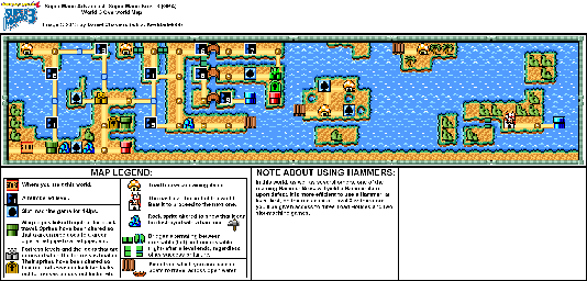 Thumbnail for a map of World 3 for the GBA game Super Mario Advance 4: Super Mario Bros. 3.
