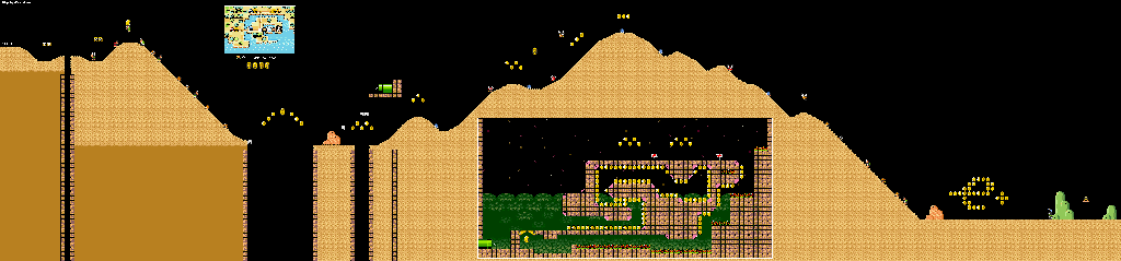 Thumbnail for a map of World e+ Level E02: Slidin' The Slopes for the GBA game Super Mario Advance 4: Super Mario Bros. 3.