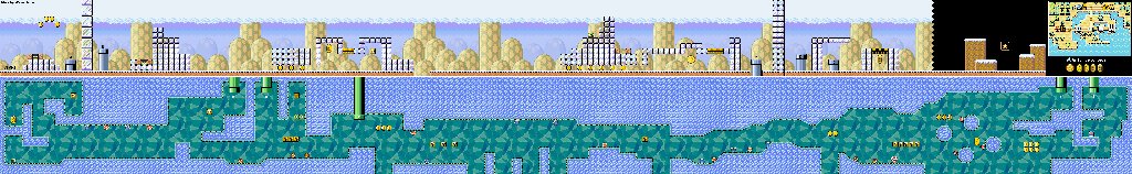 Thumbnail for a map of World e+ Level E13: Ice Dungeon for the GBA game Super Mario Advance 4: Super Mario Bros. 3.
