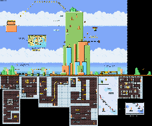 Thumbnail for a map of World e+ Level E14: A Sky-High Adventure for the GBA game Super Mario Advance 4: Super Mario Bros. 3.