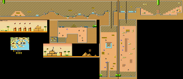 Thumbnail for a map of World e+ Level E25: Ground Work for the GBA game Super Mario Advance 4: Super Mario Bros. 3.