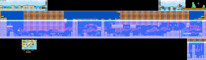 Thumbnail for a map of World e+ Level E26: An Aqueous Adventure for the GBA game Super Mario Advance 4: Super Mario Bros. 3.