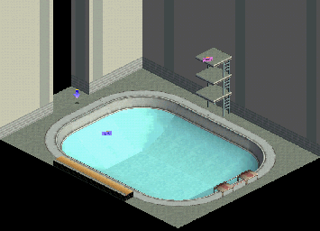 Thumbnail for a map of School II - Southern Cali Swimming Pool for the GBA game Tony Hawk's Pro Skater 2.