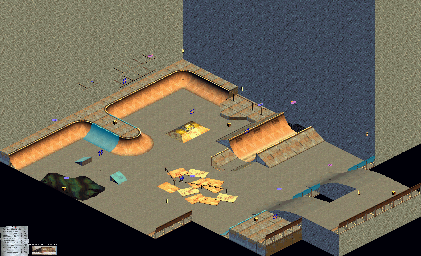 Thumbnail for a map of Warehouse - Troy, NY for the GBA game Tony Hawk's Pro Skater 2.