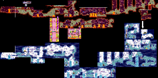 Thumbnail for a map of Sapphire Passage Fiery Cavern for the GBA game Wario Land 4.