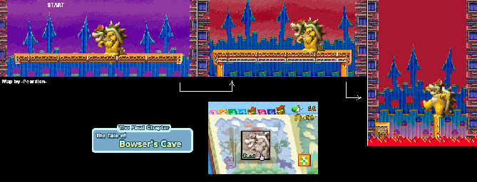 Thumbnail for a map of Tale Of Bowser's Cave for the GBA game Yoshi: Topsy-Turvy.