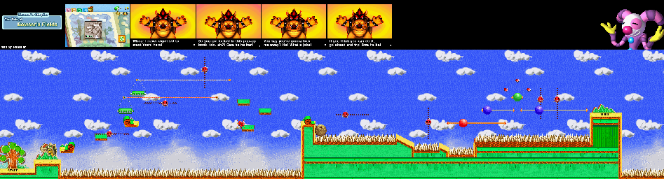 Thumbnail for a map of Tale Of Bowser's Fields for the GBA game Yoshi: Topsy-Turvy.