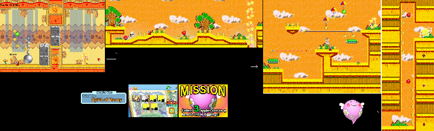 Thumbnail for a map of Tale Of The Spirit Of Money Mission 2-2 for the GBA game Yoshi: Topsy-Turvy.