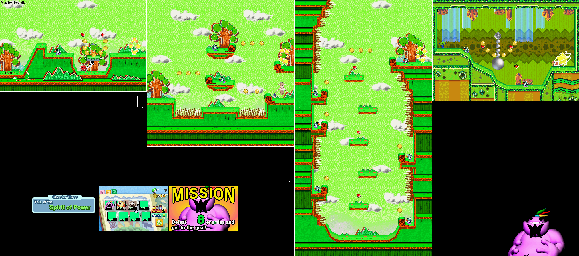 Thumbnail for a map of Tale Of The Spirit Of Power Mission 3-3 for the GBA game Yoshi: Topsy-Turvy.