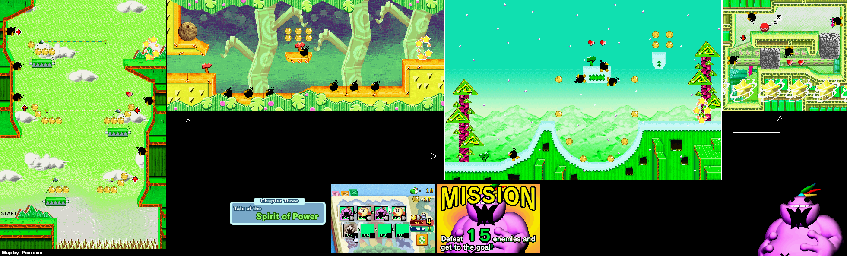 Thumbnail for a map of Tale Of The Spirit Of Power Mission 3-5 for the GBA game Yoshi: Topsy-Turvy.
