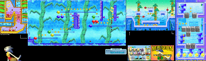Thumbnail for a map of Tale Of The Spirit Of Speed Mission 4-8 for the GBA game Yoshi: Topsy-Turvy.