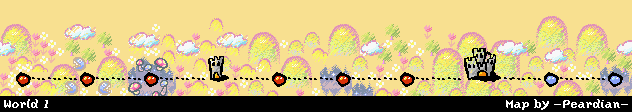 Thumbnail for a map of World 1 (In-Game Map) for the GBA game Yoshi's Island: Super Mario Advance 3.