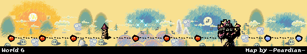 Thumbnail for a map of World 6 (In-Game Map) for the GBA game Yoshi's Island: Super Mario Advance 3.