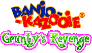 Title screen for the GBA game Banjo-Kazooie: Grunty's Revenge.