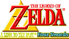 Title screen for the GBA game The Legend Of Zelda: A Link To The Past / Four Swords.