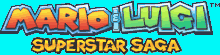 Title screen for the GBA game Mario & Luigi: Superstar Saga.