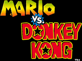 Title screen for the GBA game Mario Vs. Donkey Kong.
