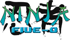 Title screen for the GBA game Ninja Five-0.