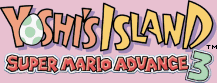 Title screen for the GBA game Yoshi's Island: Super Mario Advance 3.