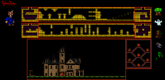 Thumbnail for a map of Addams Residence & Hall Of Stairs (Unmarked) for the Genesis game The Addams Family.