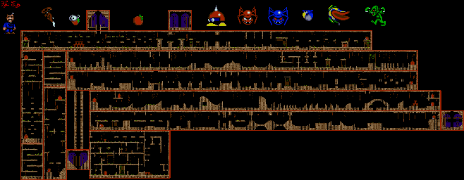 Thumbnail for a map of The Conservatory (Unmarked) for the Genesis game The Addams Family.