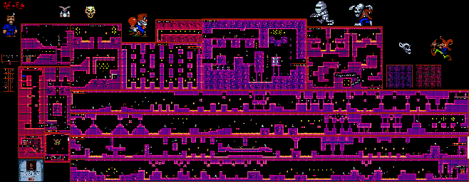 Thumbnail for a map of The Crypt & The Upper Tomb for the Genesis game The Addams Family.