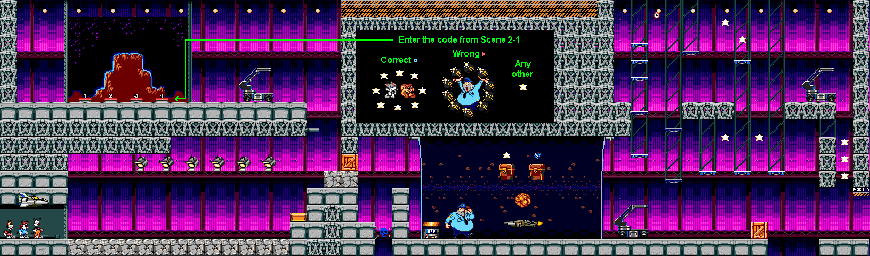 Thumbnail for a map of Scene 2-2 for the Genesis game Animaniacs.