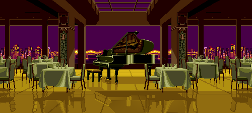 Thumbnail for a map of Scene 4: L'Amor Restaurant for the Genesis game Art Of Fighting.