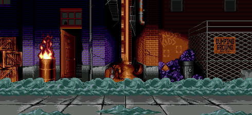 Thumbnail for a map of Scene 5: Downtown for the Genesis game Art Of Fighting.