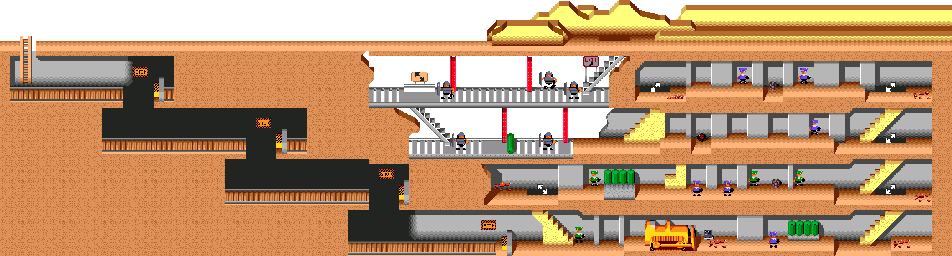 Thumbnail for a map of Stage 05 - Underground Gold Bars for the Genesis game Bonanza Bros..