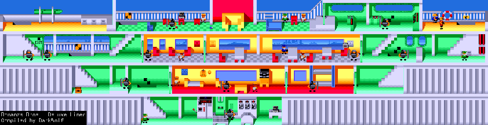 Thumbnail for a map of Stage 08 - Deluxe Liner for the Genesis game Bonanza Bros..