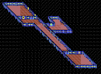 Thumbnail for a map of Aurora Spaceport for the Genesis game Buck Rogers: Countdown To Doomsday.