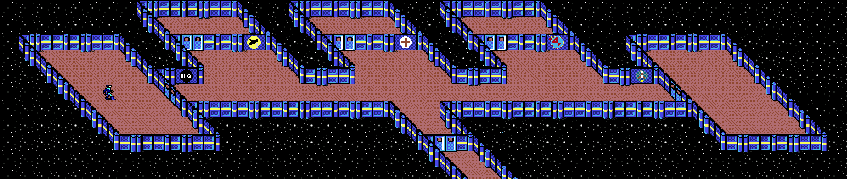 Thumbnail for a map of Earth's Orbit Salvation III Spaceport for the Genesis game Buck Rogers: Countdown To Doomsday.
