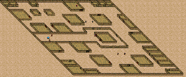 Thumbnail for a map of Mars Desert Runner Village for the Genesis game Buck Rogers: Countdown To Doomsday.