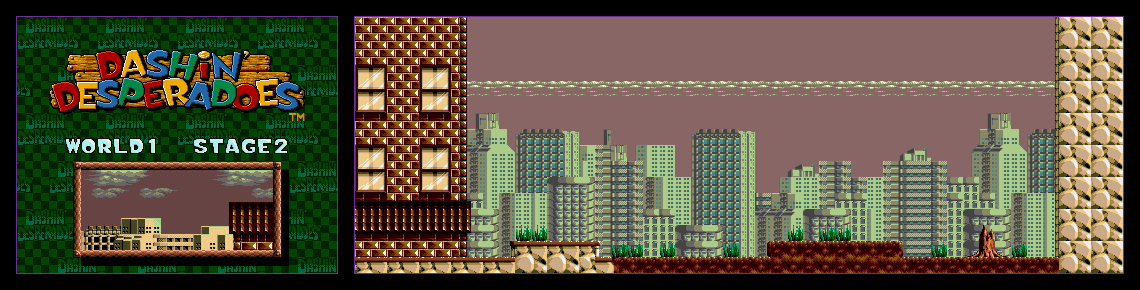 Thumbnail for a map of 2 Player Game World1 - Stage2 for the Genesis game Dashin' Desperadoes.