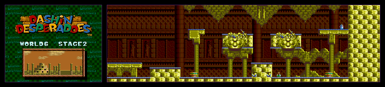 Thumbnail for a map of 2 Player Game World6 - Stage2 for the Genesis game Dashin' Desperadoes.