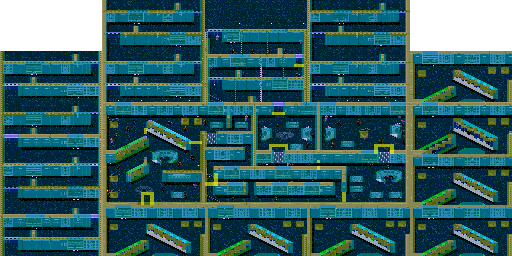 Thumbnail for a map of Library (Collision Data) for the Genesis game Demolition Man.