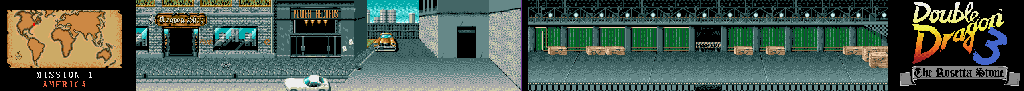 Thumbnail for a map of Mission 1: America for the Genesis game Double Dragon 3: The Rosetta Stone.