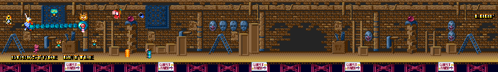 Thumbnail for a map of Scene 3-2: Backstage Battle for the Genesis game Dynamite Headdy.