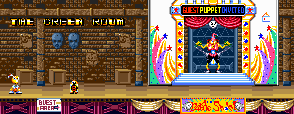 Thumbnail for a map of Scene 3-3: The Green Room for the Genesis game Dynamite Headdy.
