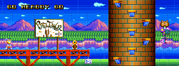 Thumbnail for a map of Scene 5-1: Go Headdy Go for the Genesis game Dynamite Headdy.