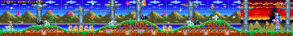 Thumbnail for a map of Scene 7-1: Headdy Wonderland for the Genesis game Dynamite Headdy.